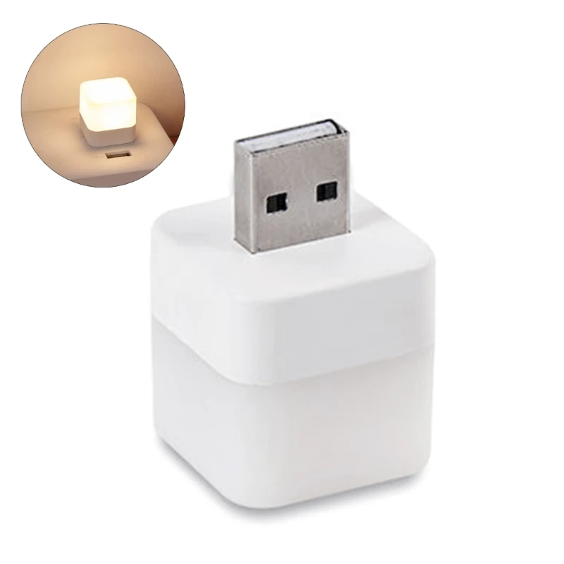 

Лампа с USB-разъемом, компактный ночник для компьютера, маленькие светильники для чтения с возможностью зарядки, светодиодная квадратная лам...