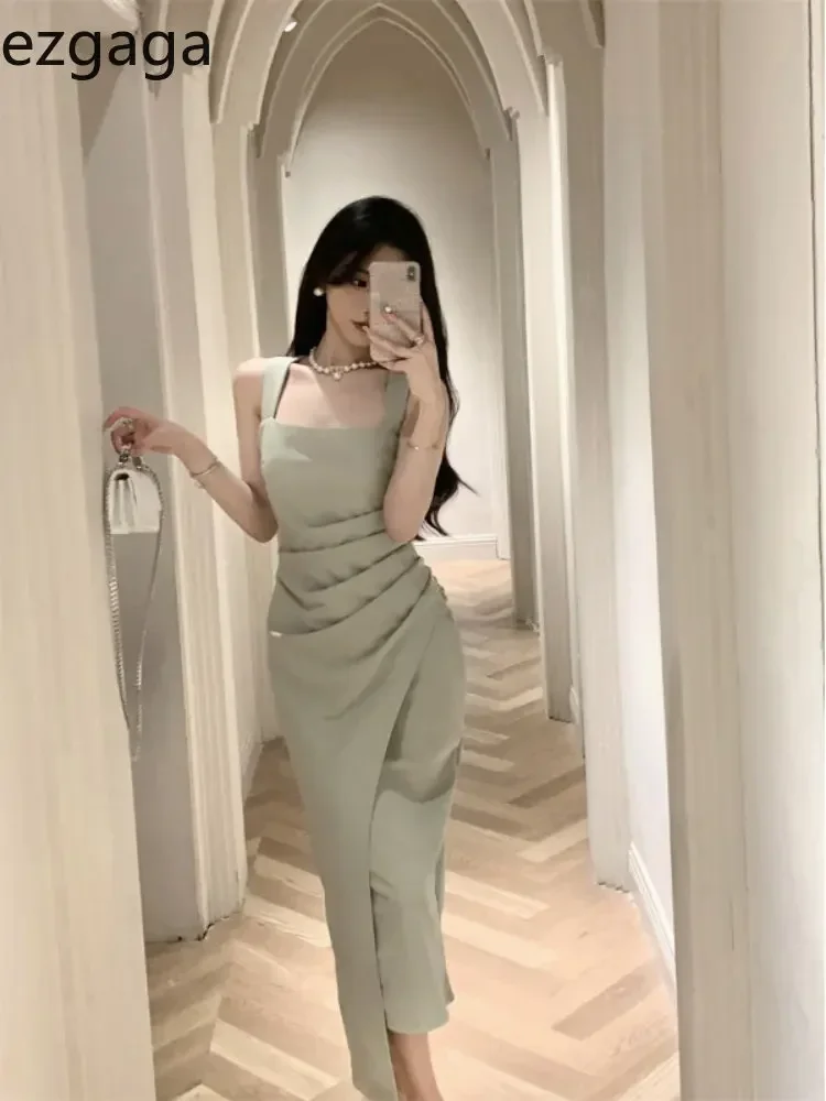 Ezgaga темпераментные платья для женщин во французском стиле Шикарное облегающее