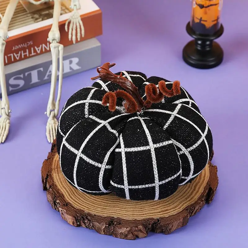 Плюшевая мягкая и пушистая набивная тыква Декор полосатые плюши на Хэллоуин