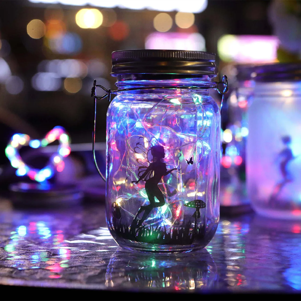 

Solar Fairy Lantern Outdoor Hanging Frosted Glass Mason Jar Fairy Lights Solar Garden lights Waterproof LED Solar Light