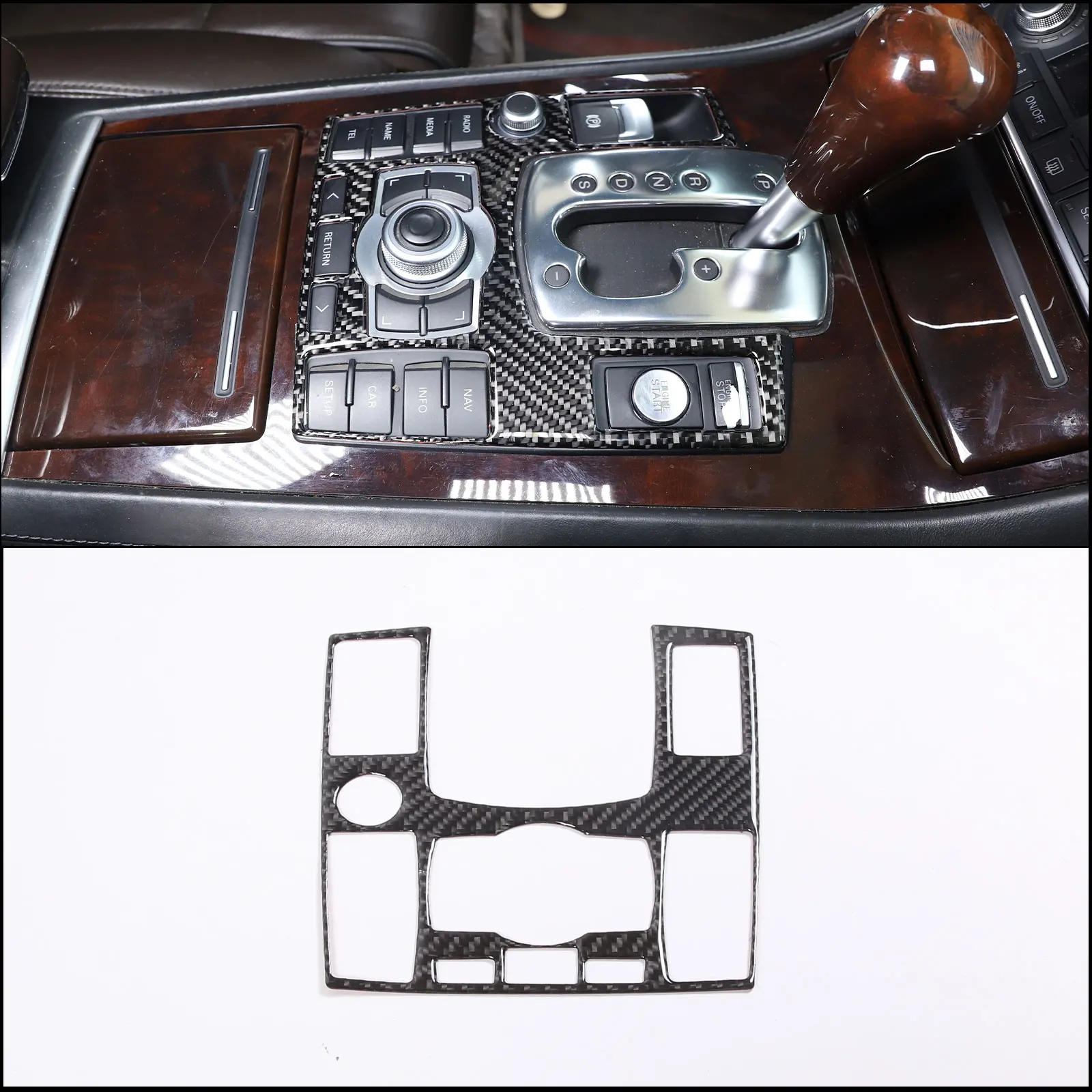 

Zinky для Audi A8 D3 D4 2004-2012 Центральная панель управления автомобиля декоративная наклейка мягкое углеродное волокно аксессуары для интерьера