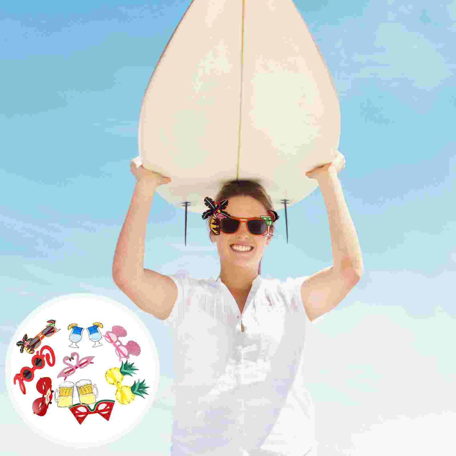 

Pairs Glasses Tropical Beach Funny Party Decorative Hawaiian Sunglasses Hawaiian Eyeglasses for Hawaiian Party Decoration