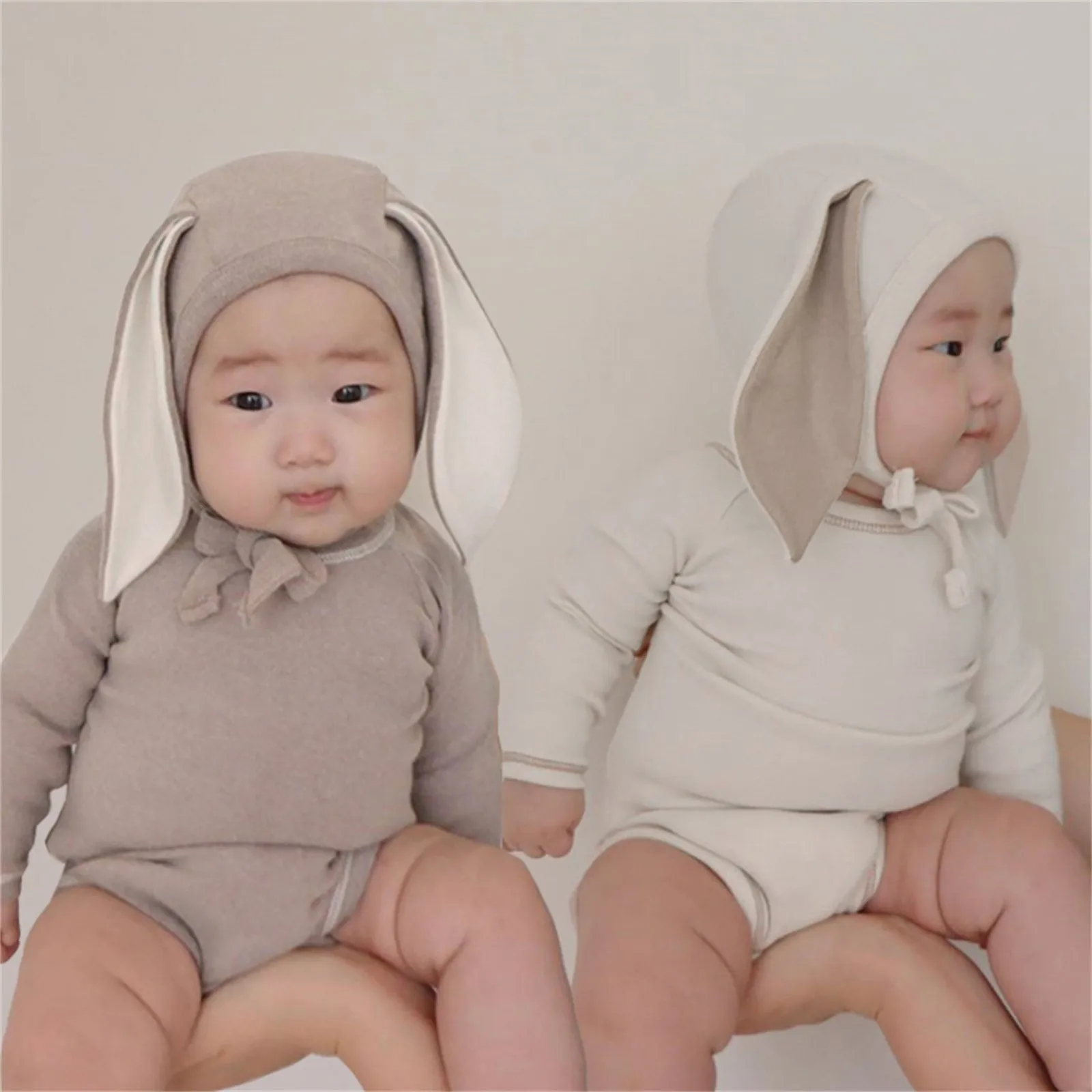 

Newborn Infant Baby Girls Boys Pajamas Sets Autumn Winter Solid Long Sleeve Romper Bodysuit Sets Outfits Clothes 0-24 Months