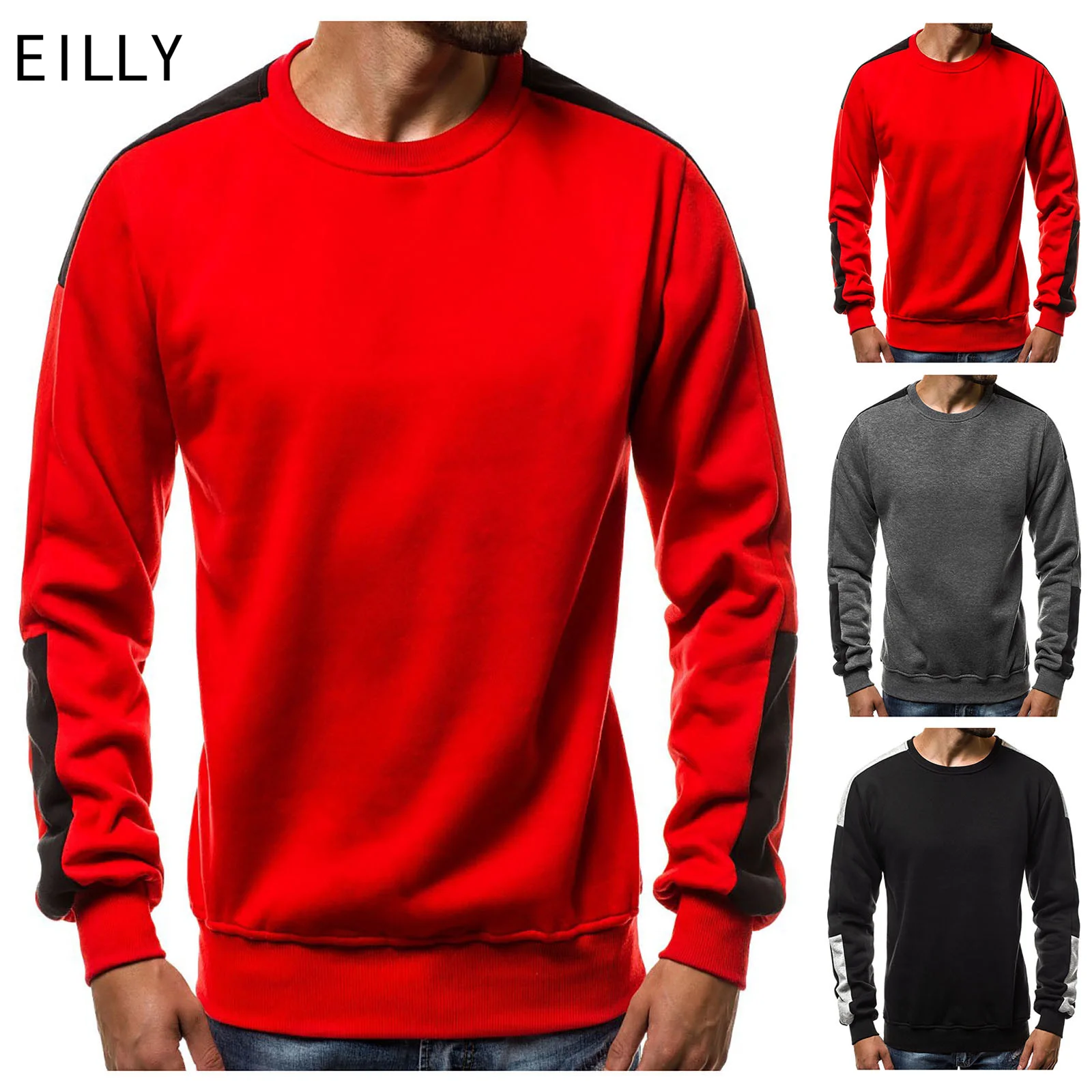Весна-Осень 2022 мужские толстовки красная модная одежда с длинным рукавом и