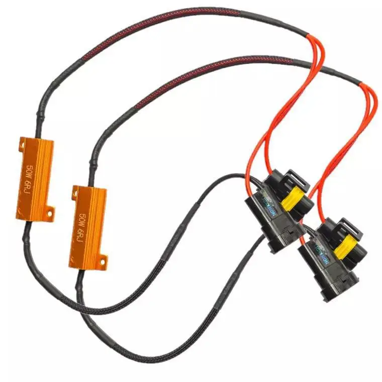 

50W H1 H3 H7 H11 9006 hb3 hb4 h9 h8 h10 Car Load Resistor Error Canceller LED Decoder Canbus Free Wiring Canceller Decoder Light