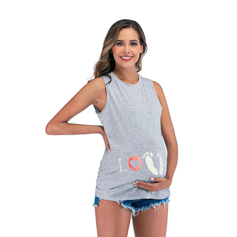 Printed Pregnant Women Pregnancy Loose Tee Casual Clothes T Shirts Maternity Tops enlarge