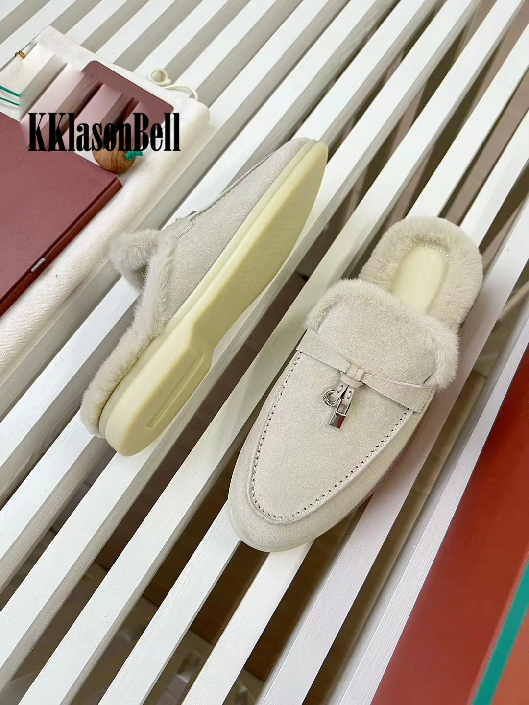 11 14 KKlasonBell тапочки из коровьей замши с бахромой на плоской подошве повседневные