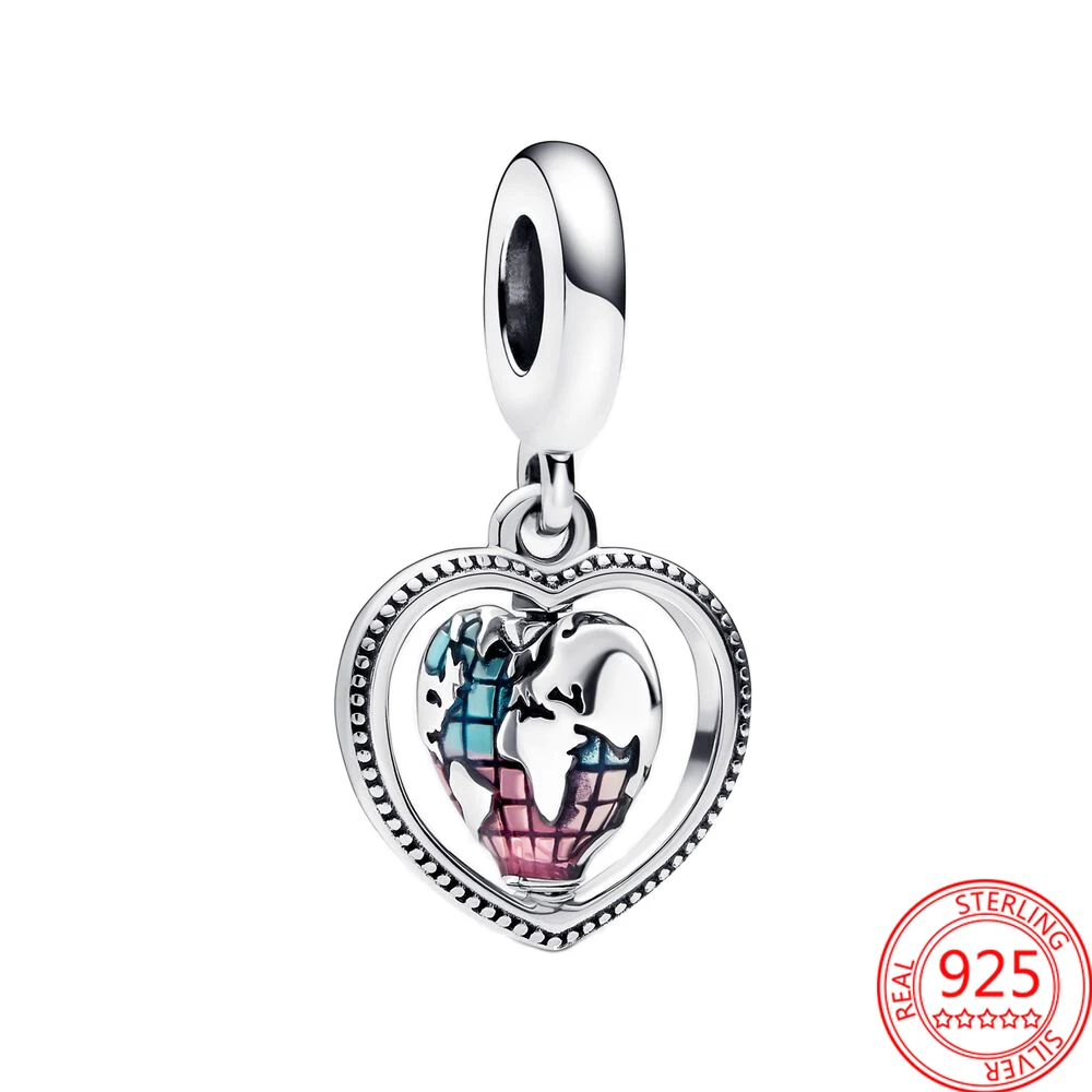 Подлинные настоящие искусственные серебряные крутящиеся подвески в виде сердца