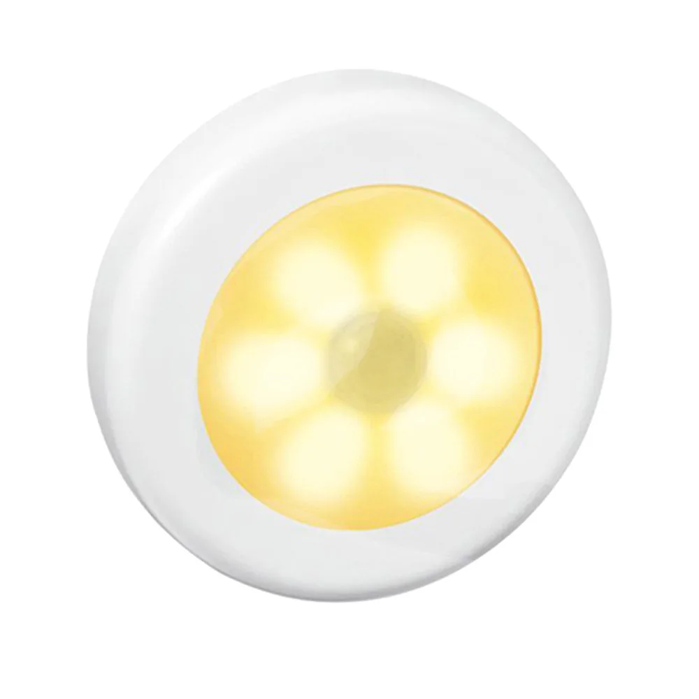 

Pir Motion Sensor LED Night Light Lighting for Kitchen Closet Battery Powered Magnetic Attraction Mini Round Under Cabinet Light