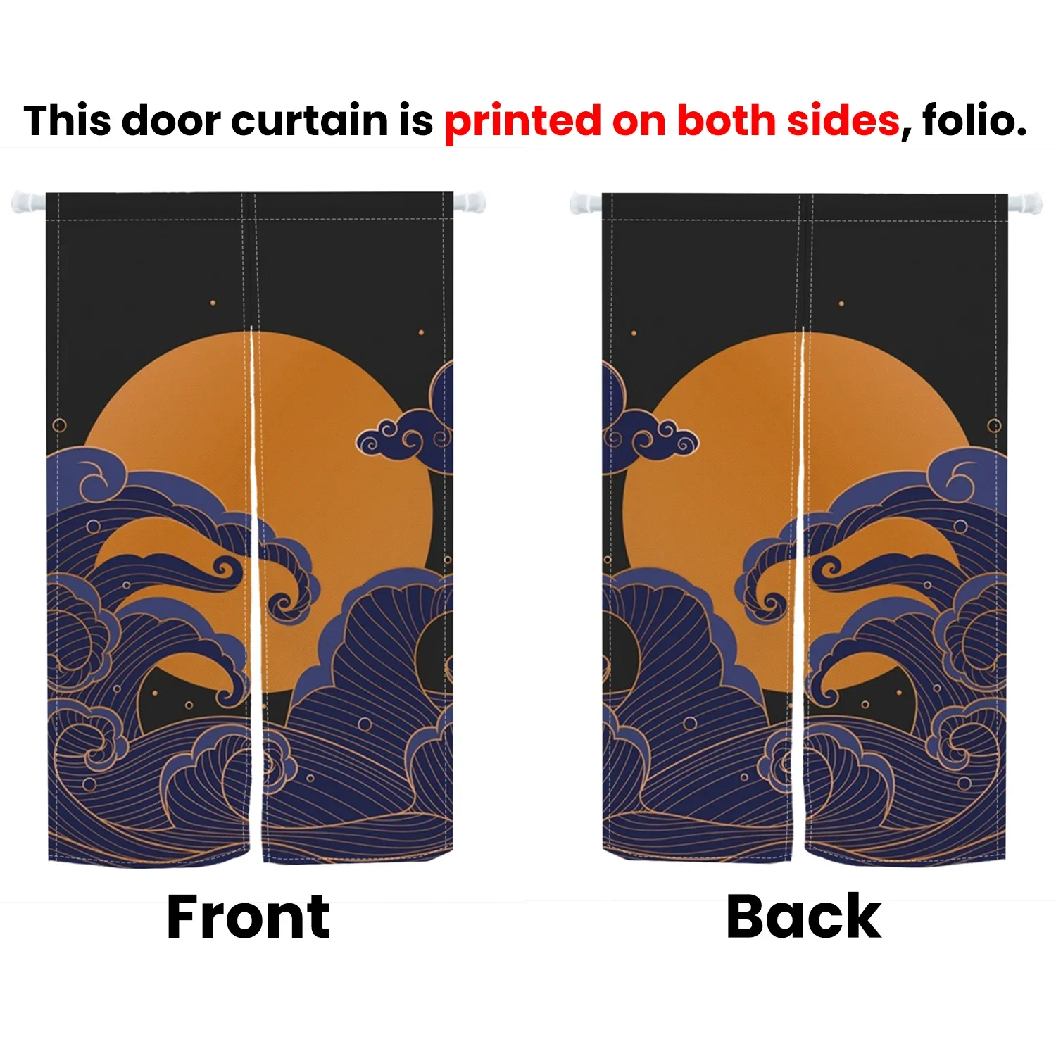 

Двусторонняя вишневая занавеска Noren из полиэстера