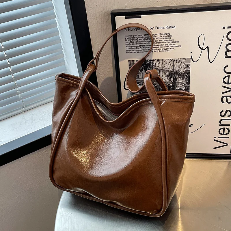 

Vintage Fashion Designers Brand Big Pu Leather Women 2022 Fashion Tote Handbags Large Capacity Shopper Shoulder Shopping Bag