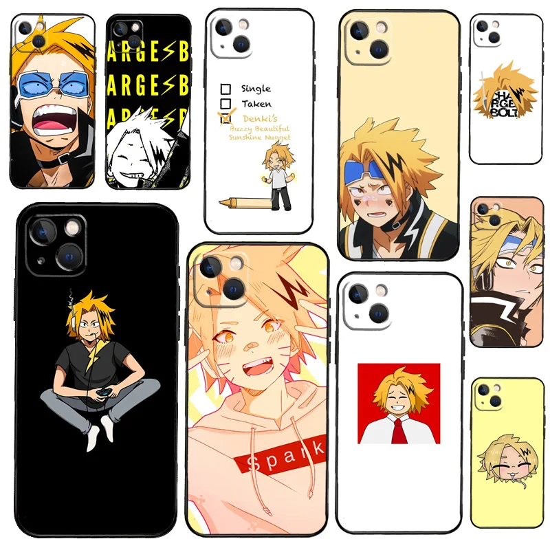 My Hero Academia Denki Kaminari Phone Case For iPhone 14 13 12 11 Pro Max Mini XS X XR 6 7 8 Plus SE 2020 Soft Cover Case