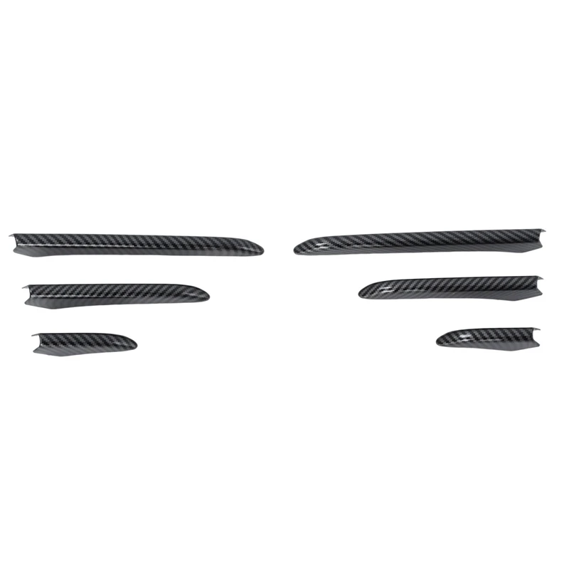 

6Pcs Carbon Fiber Car Front Bumper Fog Light Eyebrow Strip Cover Trim For ID.4X ID4X 2022