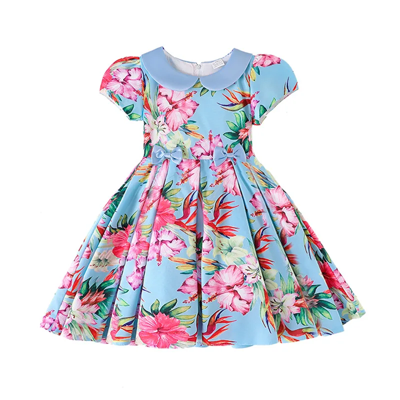 Girls Princess Party Dresses Summer Children Clothes Birthday Performance Floral Bowknot Baby First Communion Clothing | Детская одежда