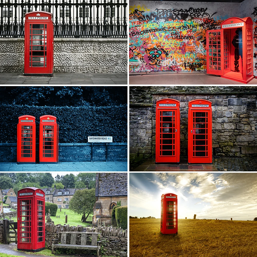 

Bonvvie Photography Backdrop London Landmark Big Ben Telephone Booth Street Child Portrait Photocall Background for Photo Studio