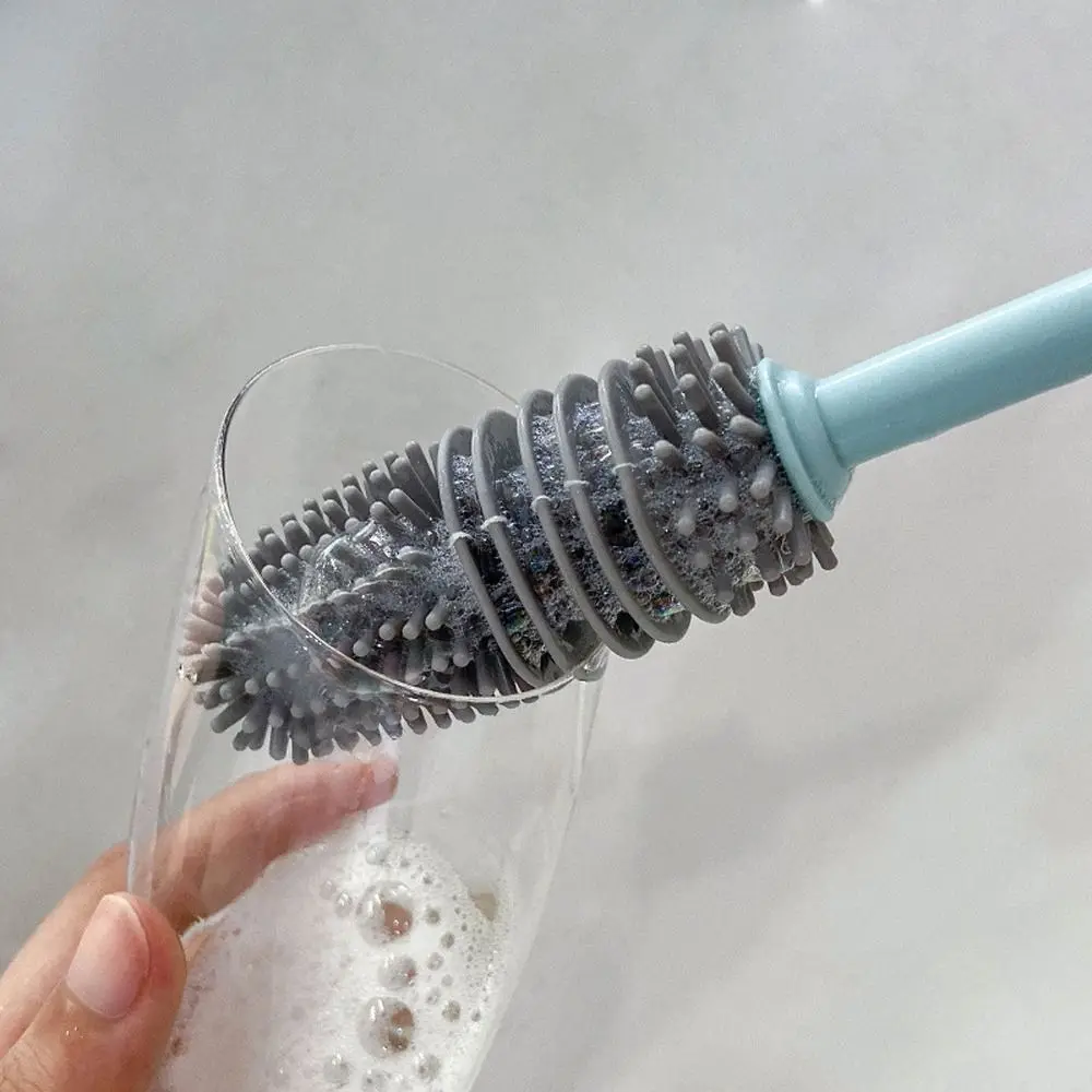 Sanitary Food Grade Long Handle Multi-function Scrubber Suspensible Milk Bottle Brush Cleaning Tool Cup Glass Cleaner
