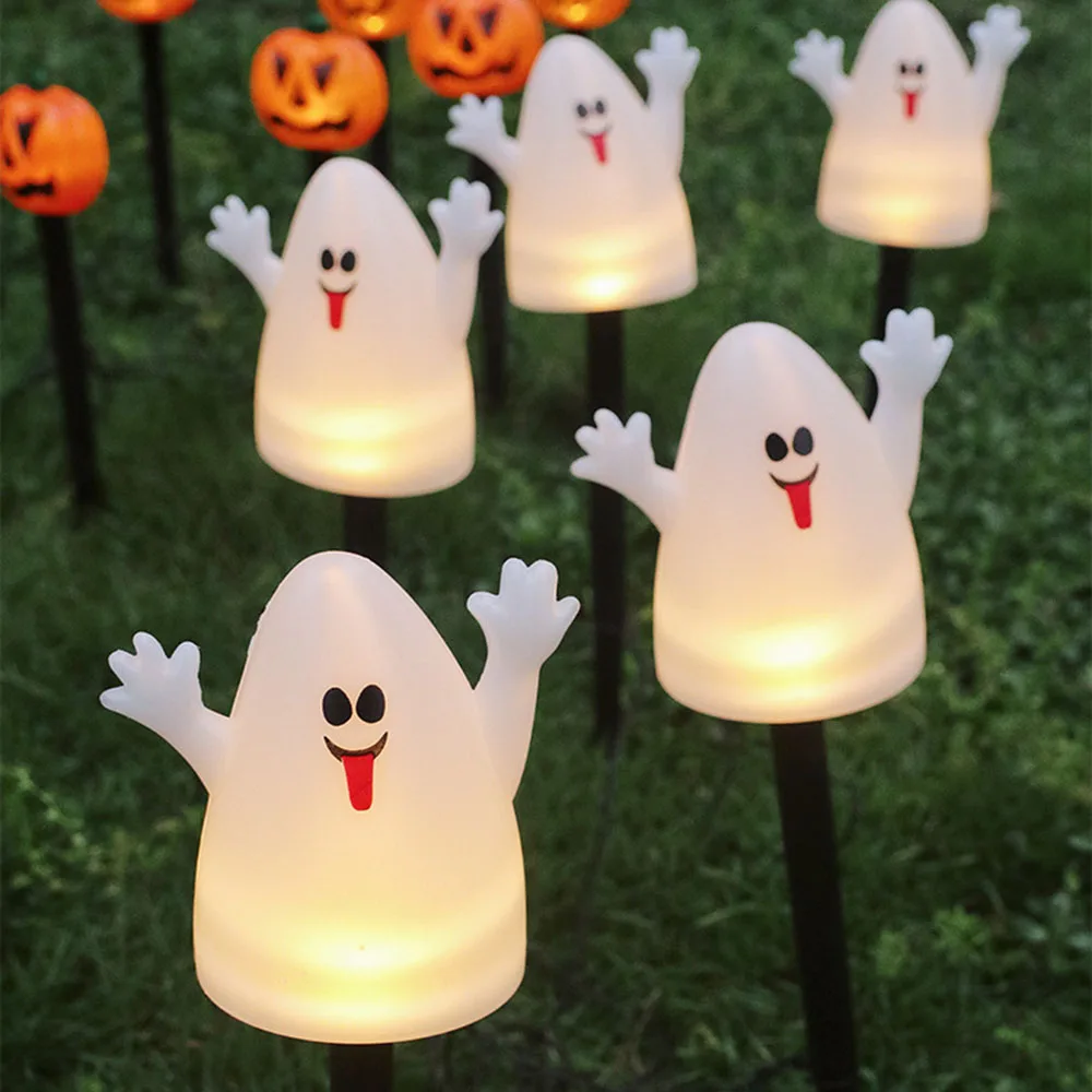 

5PCS Halloween Pumpkins/Skull/Ghosts Ground Light Multifunctional Decorative Lamp For Garden Yard Parks