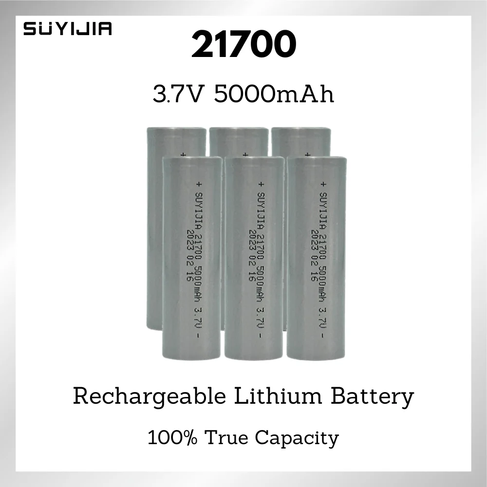 

3.7V 5000mAh 21700 Lithium-ion Rechargeable Battery 35A High Current Internal Resistance10-15mohm Suitable for Camera Flashlight