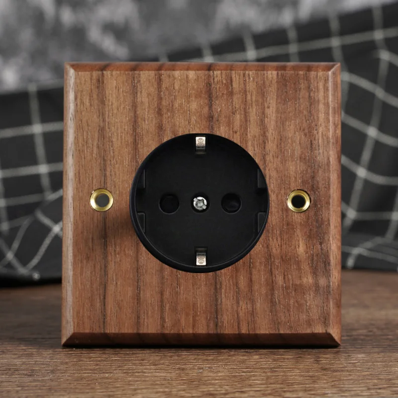 

HSIMNENSII Латунный деревянный выключатель 110~250В