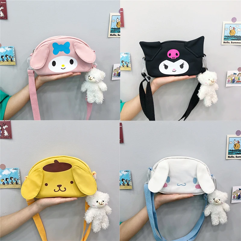 

Sanrio милый мультяшный Kawaii Cinnamoroll Kuromi Mymelody собака с большим ухом сумка-мессенджер через плечо большой емкости