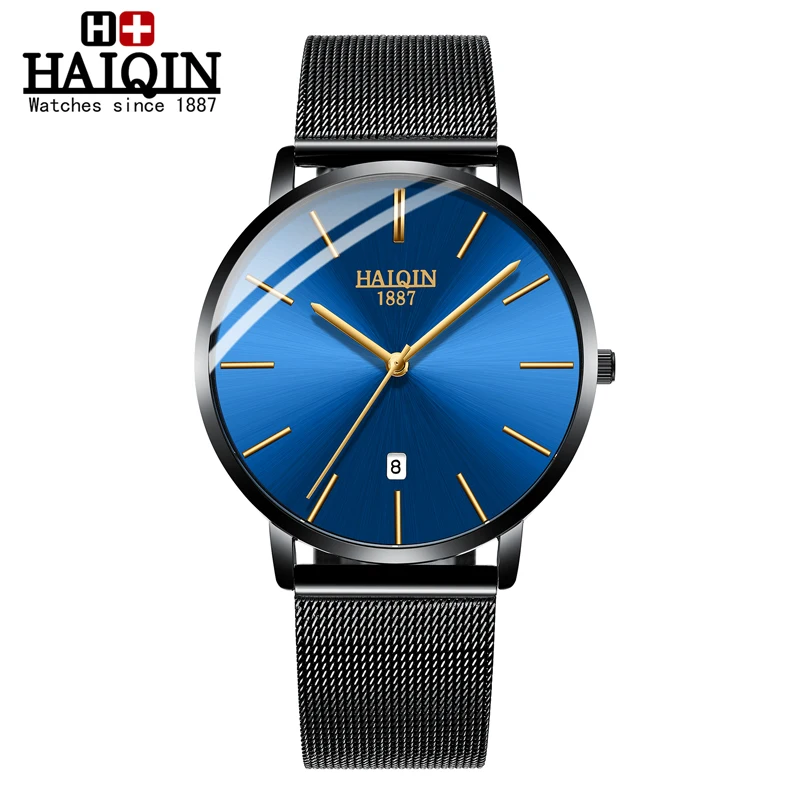 

Haiqin 2023 New Men's Simulated Quartz Watch with Calendar Waterproof Bracelet Accessories with Military Design Luxury Brand