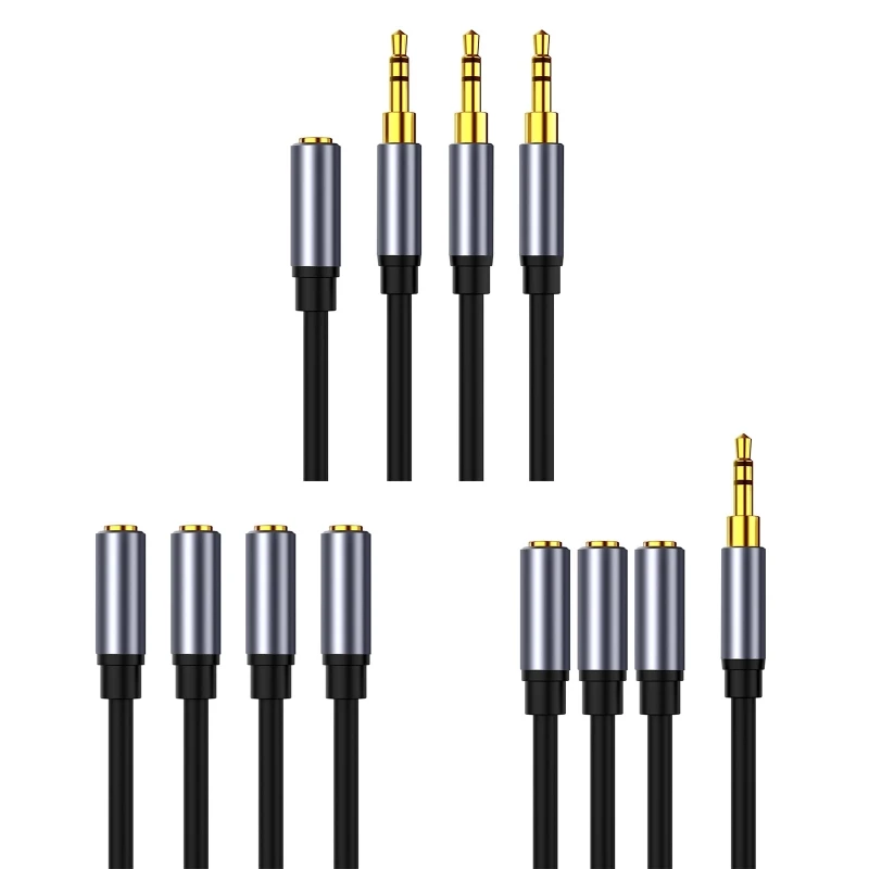 

3.5 to 3x 3.5mm Headphone Cable Aux Adapter Cord for Music Listening