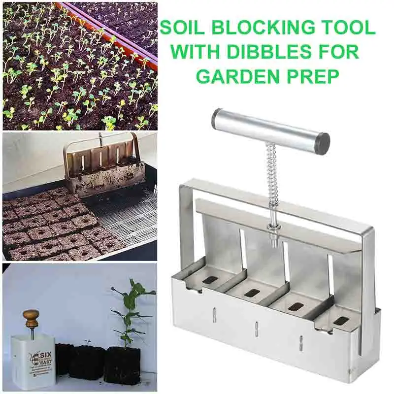 

1 Pc High Quality 2 Inches Planting Soil Block Shaper DIY Blocker Hand Tool with Dibbles Dibbers for Garden Seedling Period Home
