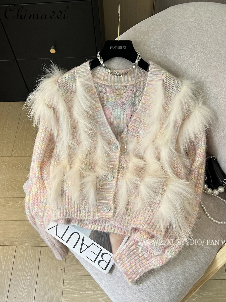 Осень-зима новый высококачественный модный цветной лисьий мех с v-образным