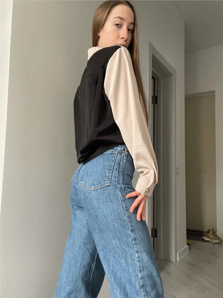 Блузка Женская Повседневная с длинным рукавом элегантная винтажная деловая