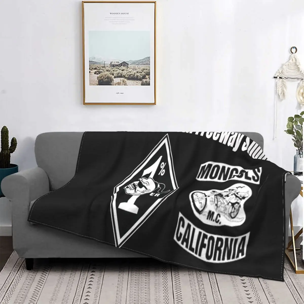 Mongols Mc California Blanket Bedspread Bed Plaid Duvets Beach Blanket Blankets For Bed