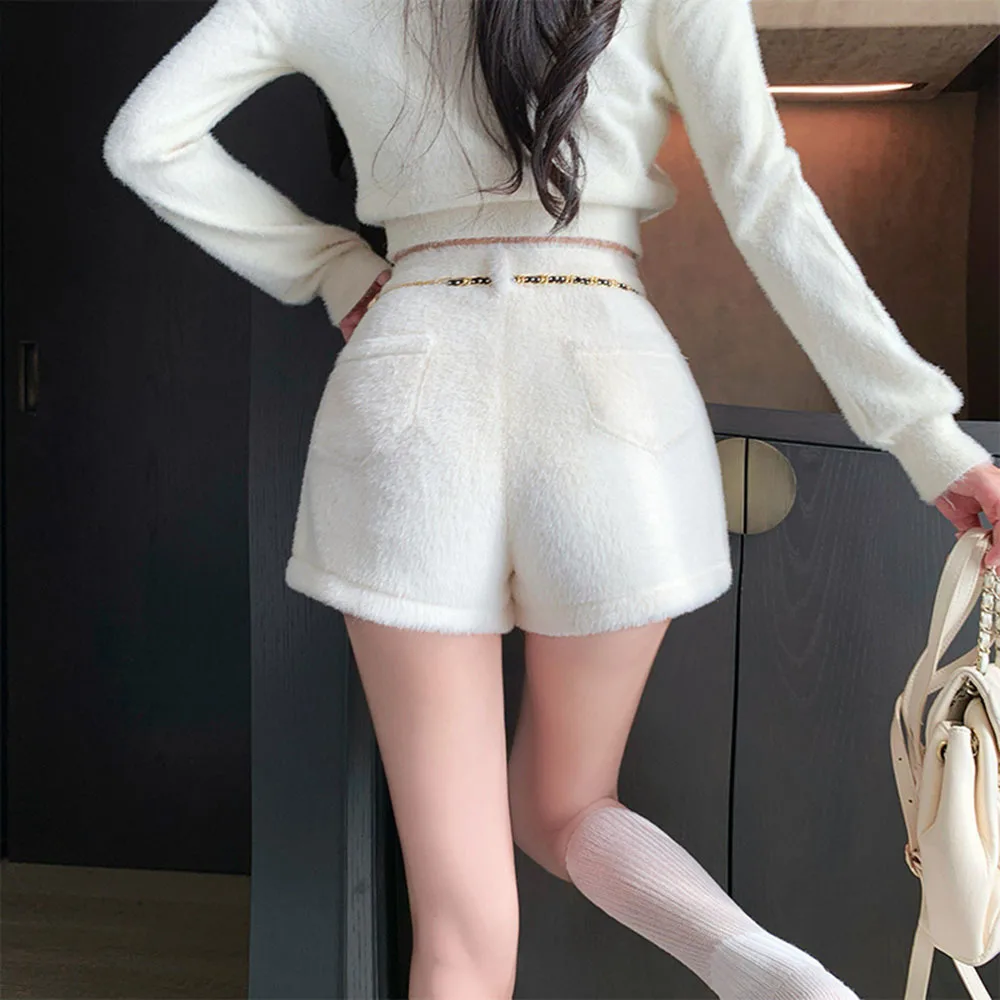 Осень-зима 202 новые знаменитости милый стиль универсальные широкие шорты из