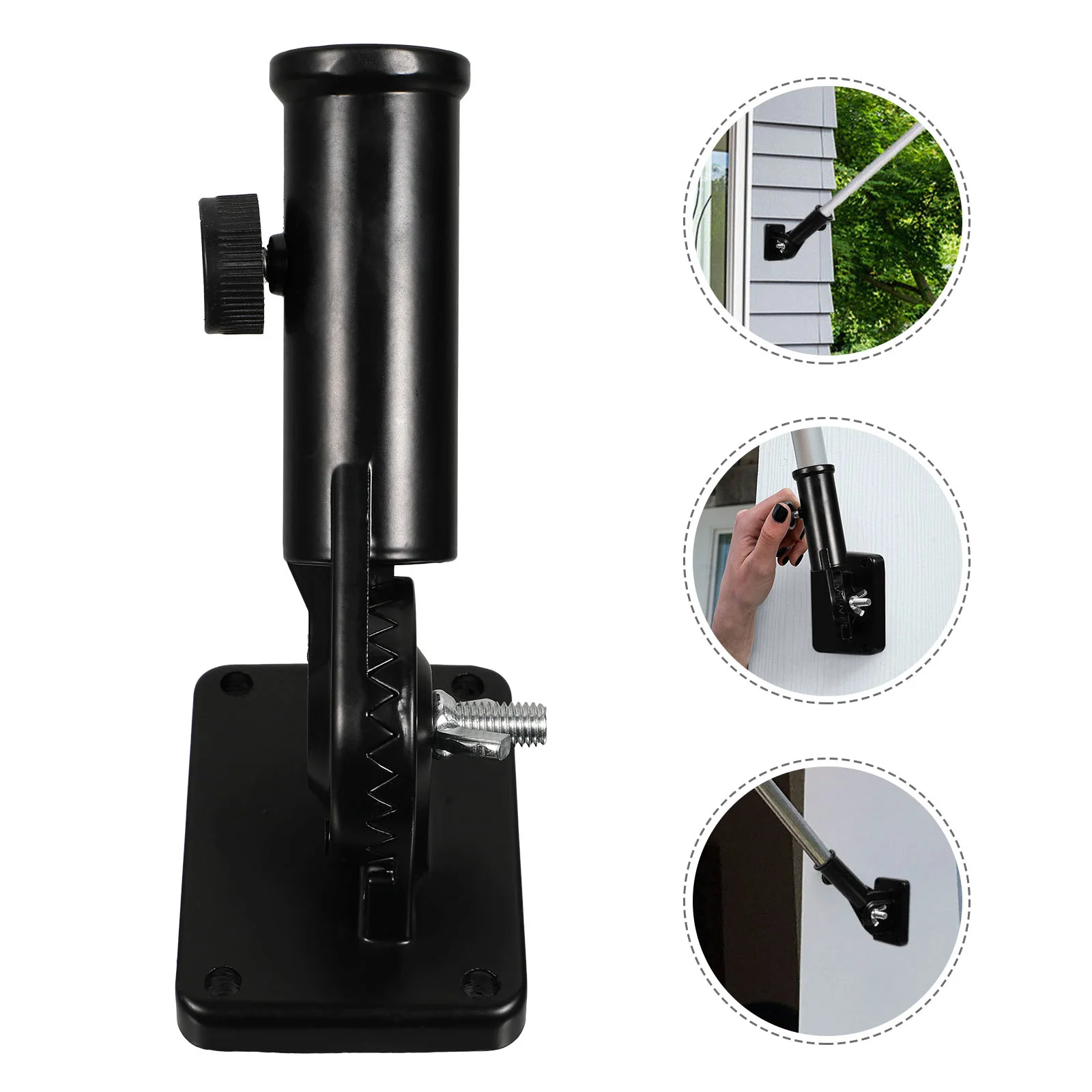 

Flag Pole Holder Bracket Flagpolemounting Wall Mount Base House Outside Holders Yard Rv Small Mounted Fixing Accessory Aluminum