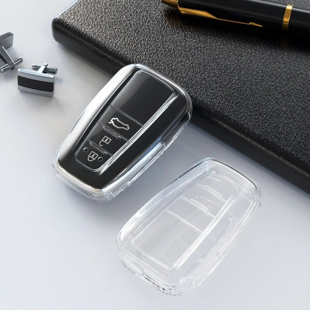 

Прозрачный ТПУ чехол для автомобильного ключа чехол для ключа для Toyota Prius Camry Corolla CHR RAV4 Altis Land Cruiser Prado Аксессуары