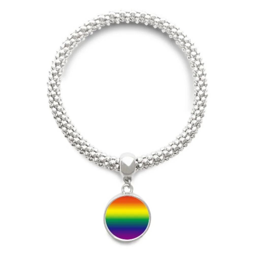 

Gradient LGBT Rainbow Sliver Bracelet Pendant Jewelry Chain Adjustable Bangle