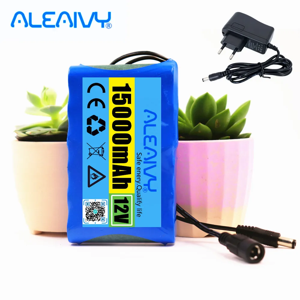 

18650 3S2P 12V 15000mah Li-ion battery rechargeable DC 12.6 V 15Ah CCTV, camera, monitor spare battery pack + Charger