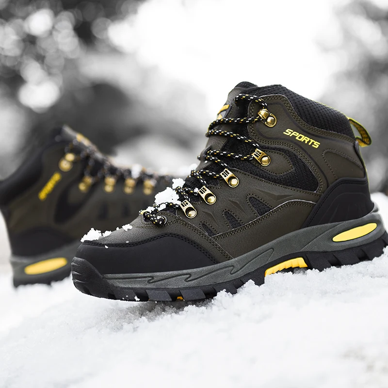 HIKEUP Men Hiking Boot High-Top Women Outdoor Climbing Warm Shoes Winter Padded Tactical Military Snow Boots Free Shipping