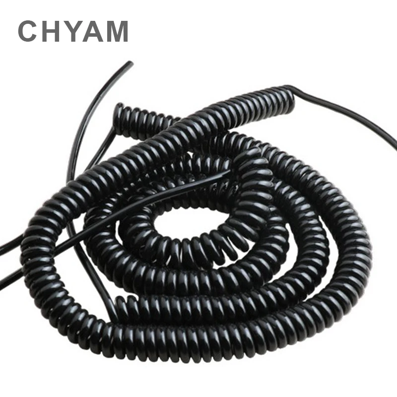 

Black Wire Spring Spiral Cable Multi 2/3/4/5 Core Pins 0.3/0.5/1/2/2.5mm Power Cord Can Extend The Tensile Wires