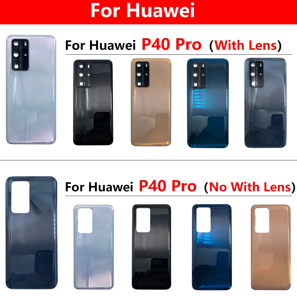 For Huawei P40 Pro Battery Cover Back Glass Rear Door Replacement Housing Case With Camera Lens P40Pro With Adhesive Sticker enlarge