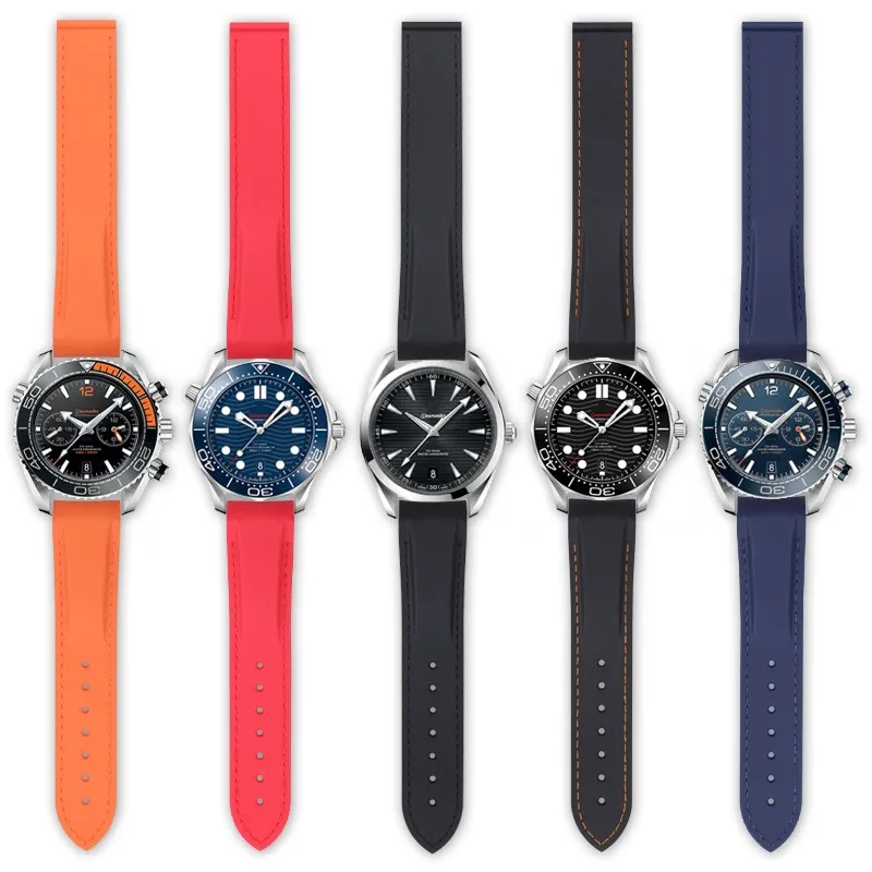 

Резиновый силиконовый ремешок для часов 19 мм 20 мм 21 мм 22 м подходит для Omega Seamaster GMT Diver 300 Speedmasters