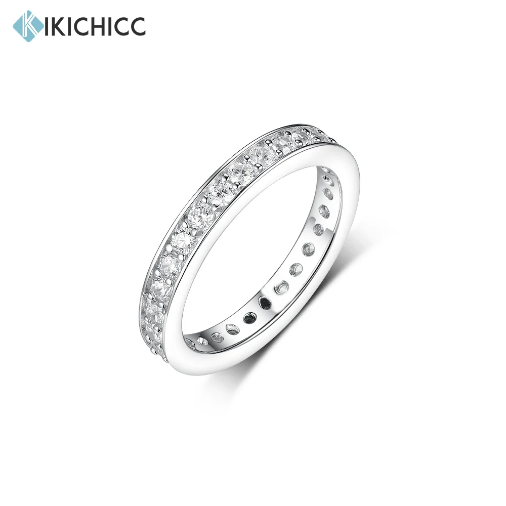 

KIKICHICC 100% Серебро 925 пробы золото 2,8 мм квадрат CZ женское кольцо с цирконом Роскошные Свадебные Кристаллы ювелирные изделия 2023 круглый