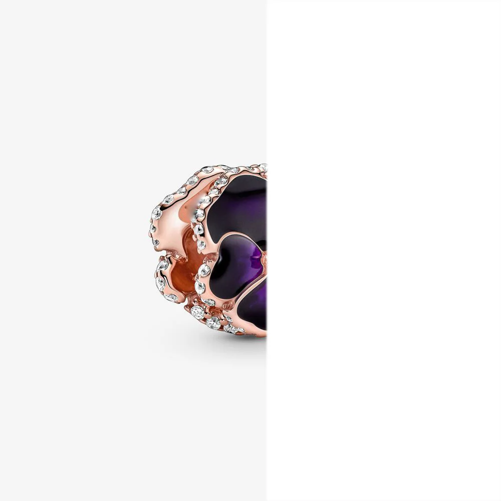 

Spring 2022 Fashion High Quality Jewelry Deep Purple Pansy Flower Charm