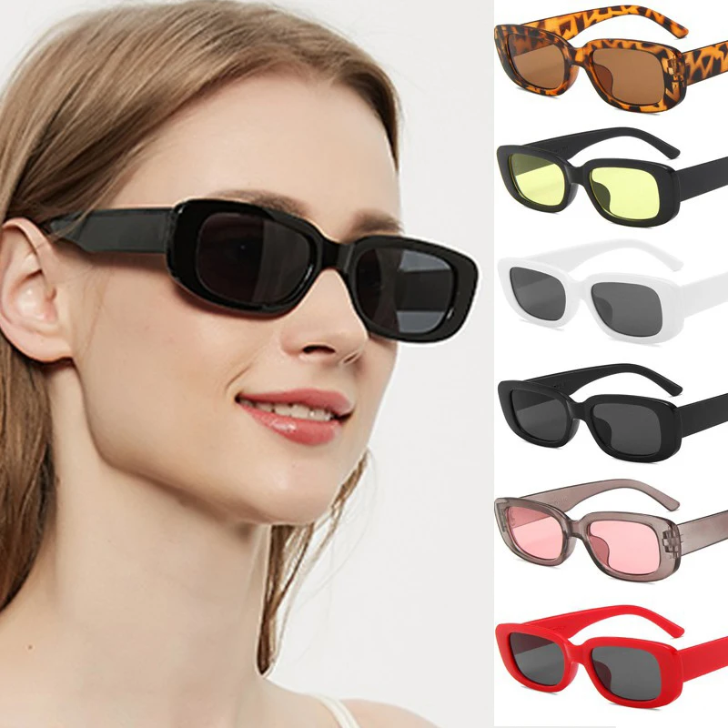  ZUEE Summer Fashion Small Rectangle Frame Sunglasses For Women Vintage Retro Punk Square Sun Glasses Eyewear Shades UV400 