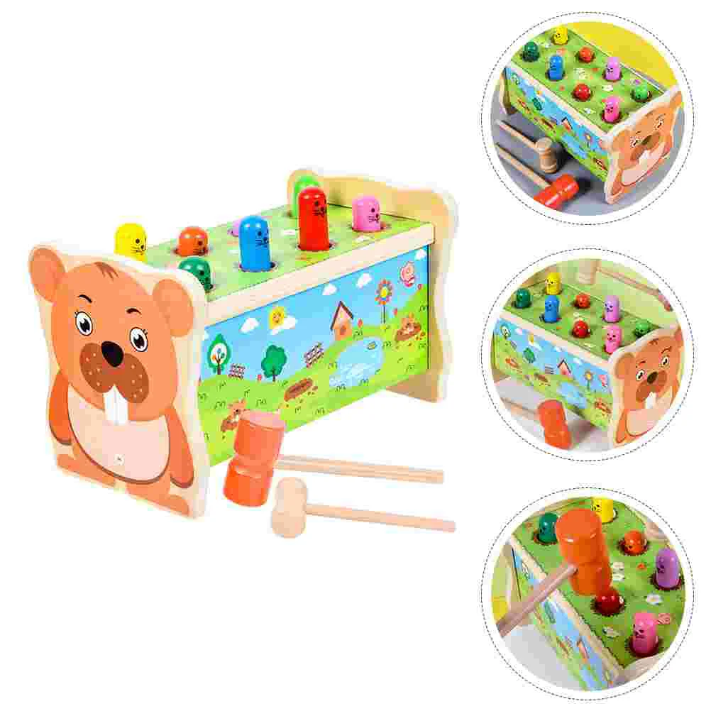 

1 Set Hammer Beating Wood Cartoon Whacking Hand Coordination for Kids
