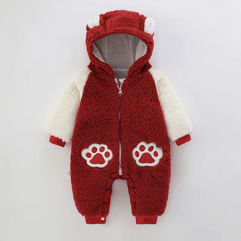 0-12m Winter Baby Outwear Baby Jumpsuit Newborn Baby Clothes Baby Jacket Baby Boy ClothesThickened Windproof and Warm