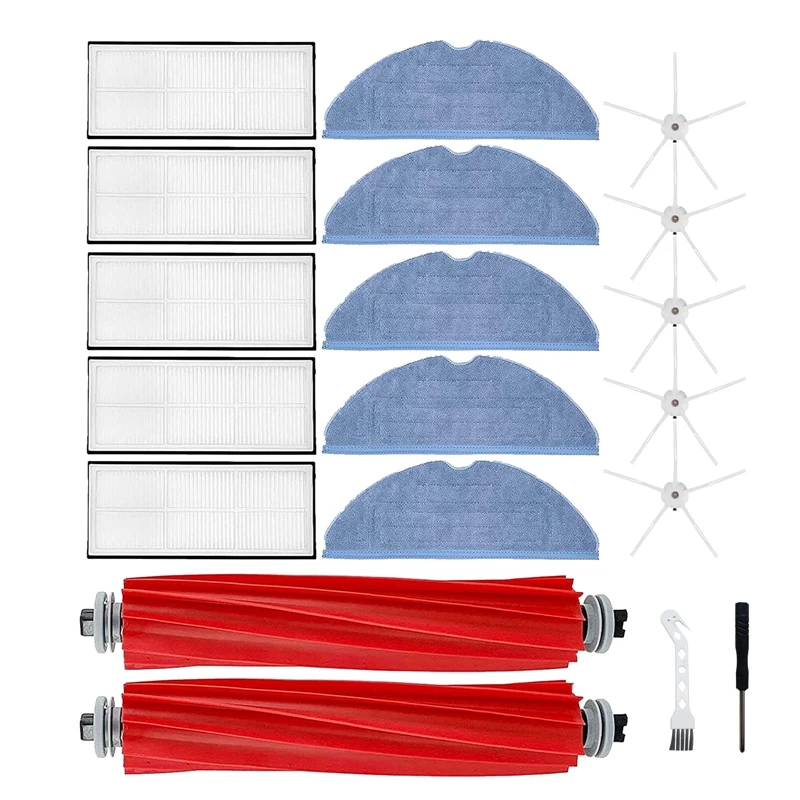 

19Pcs For Xiaomi Roborock S7 T7S T7S Plus Vacuum Cleaner Spare Parts Main Brush Side Brush Hepa Filter Mop Cloth