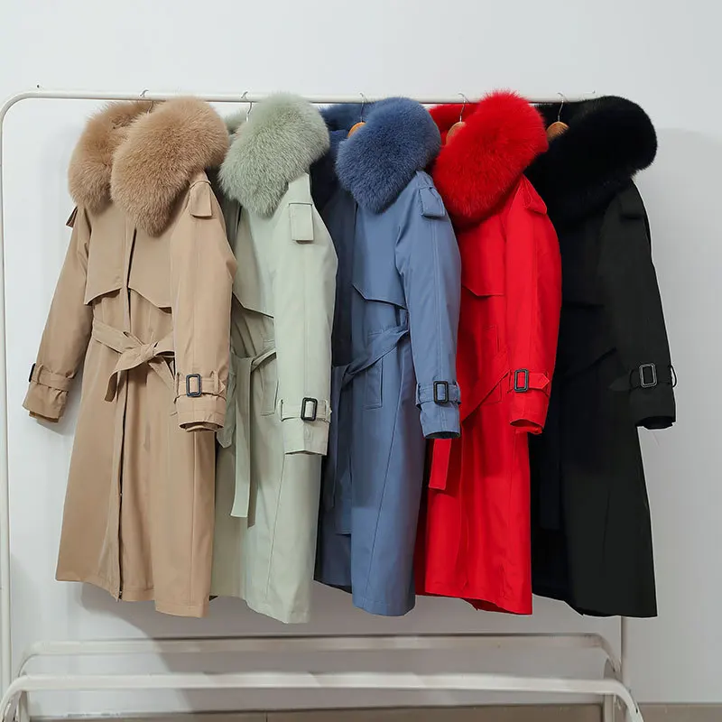 2021 Women's Winter Jacket Hooded Thick Warm Cotton Padded Parkas Woman Wool Liner Distachable Large Coat Three Ways Wear
