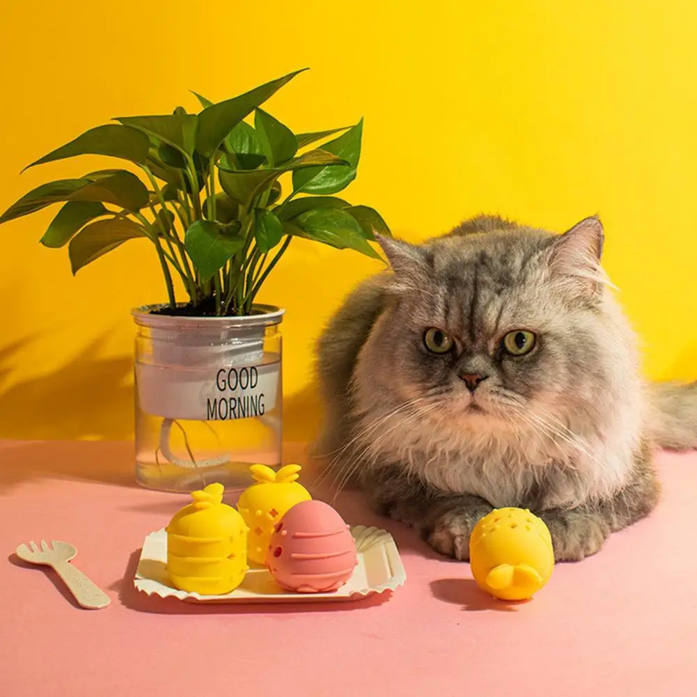 

Игрушка в виде кошки, кошачьей мяты, устойчивая к укусам, снимает скуку, силиконовая милая Клубника/ананас, форма котенка, молярная игрушка д...
