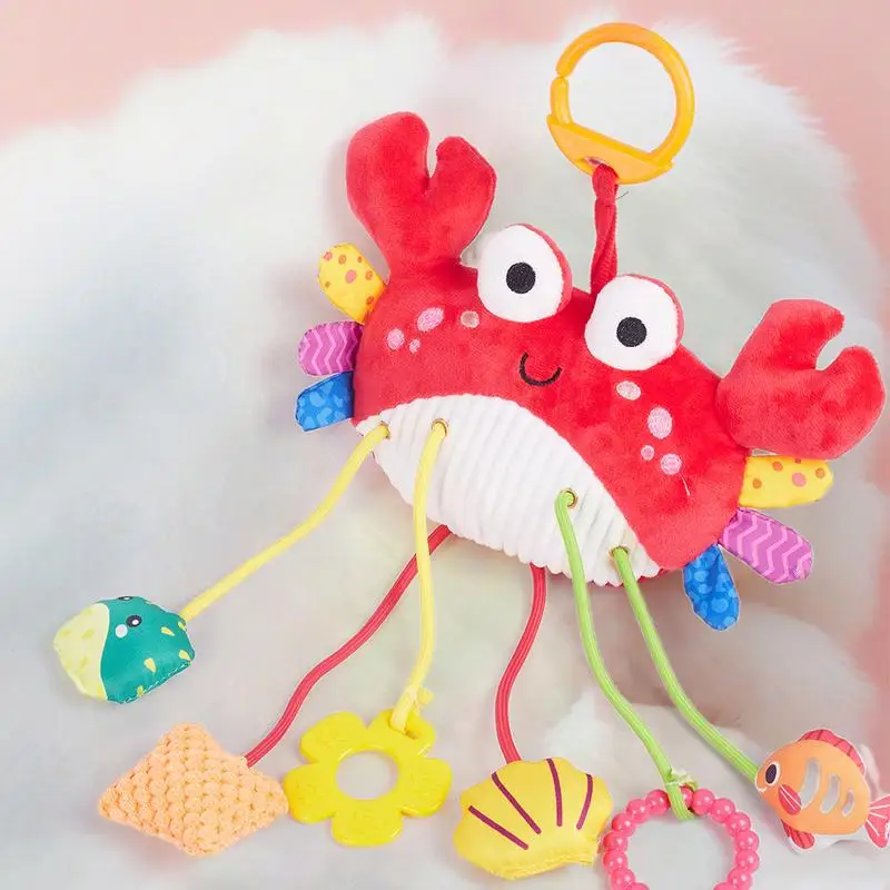 Игрушка на веревке мягкая плюшевая игрушка в форме краба сенсорная развивающая