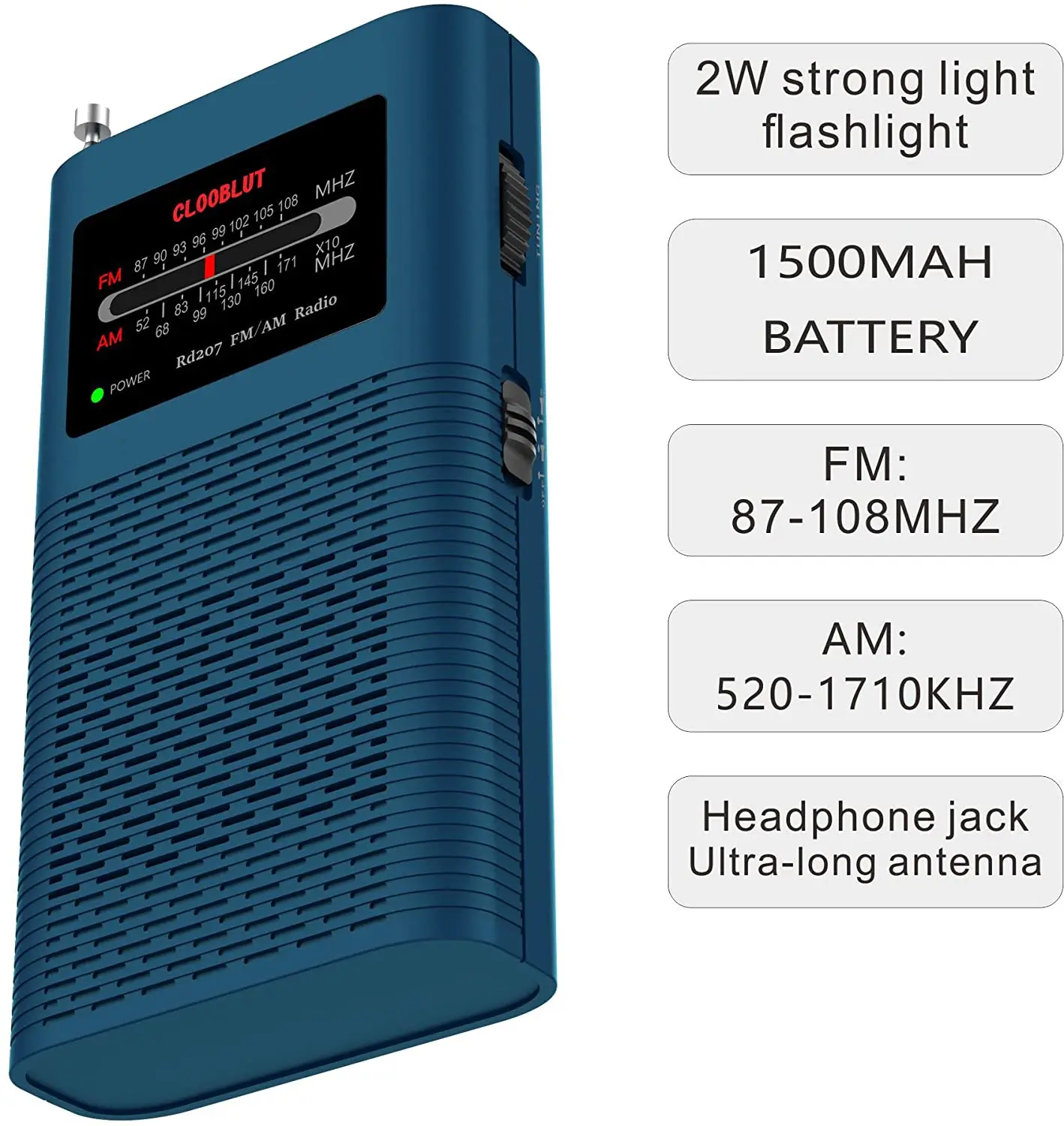 Карманный Портативный транзисторный радиоприемник AM FM мощный фонарик с питанием