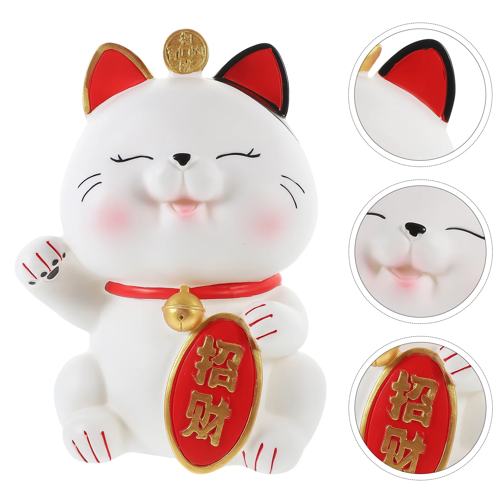 

Lucky Cat Piggy Bank Ornaments Birthday Gift Fortune Decor Decorate Table Top Money Cash Vinyl Girls